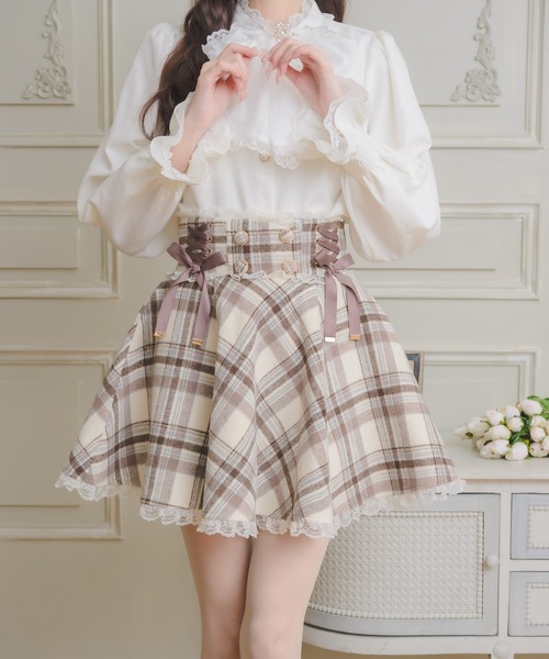 couture BY ROJITA(クチュールバイロジータ)の「チェックミニスカート(スカート・レディース・グレー/ブラック/ブラウン・FREE)」の15枚目の写真