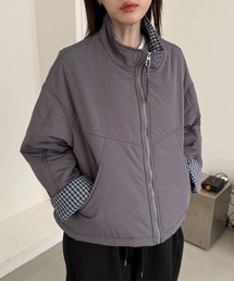 チェック 配色 ストリング ジャンパー