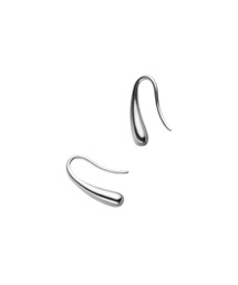 【 金属アレルギー対応 】 しずくシルエット ステンレス製キャッチレスピアス