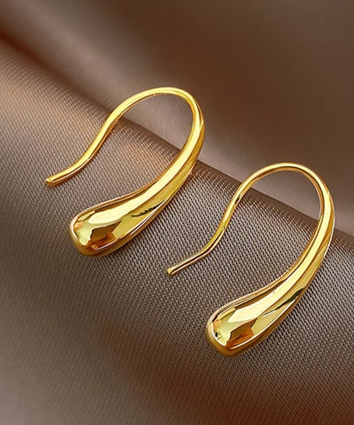Rennet(レネット)の「【 金属アレルギー対応 】 しずくシルエット ステンレス製キャッチレスピアス(ピアス(両耳用)・レディース・ピンクゴールド/シルバー/ゴールド・SMALL/MEDIUM)」の10枚目の写真