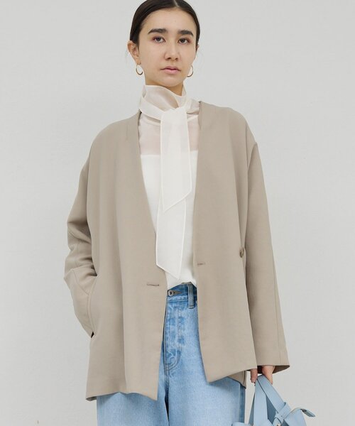 【未使用】ガリャルダガランテ　ノーカラージャージージャケット（現在発売中） GALLARDAGALANTE（ガリャルダガランテ） ジャケット ノーカラー