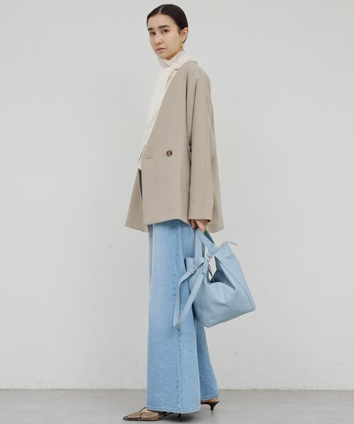 GALLARDAGALANTE（ガリャルダガランテ）の「ジャージーノーカラージャケット（その他アウター・レディース・グレイッシュベージュ/ブラック・0/1）」の9枚目の写真