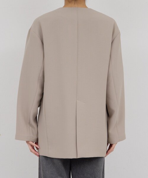 GALLARDAGALANTE（ガリャルダガランテ）の「ジャージーノーカラージャケット（その他アウター・レディース・グレイッシュベージュ/ブラック・0/1）」の19枚目の写真