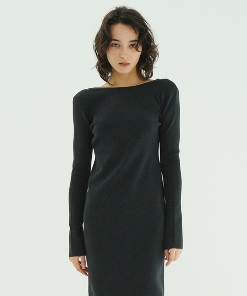 W FACE POWER SHOULDER KNIT ONEPIECE（ワンピース）｜CLANE（クラネ