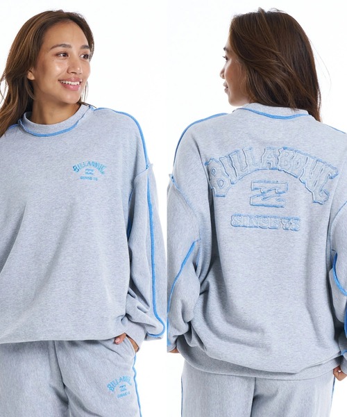 BILLABONG(ビラボン)の「BILLABONG ウィメンズ CONTRAST BIG LOOSE トレーナー 【2026年春夏モデル】/スウェットトレーナー(セットアップ対応可能)(スウェット・レディース・グレー/ブラック・MEDIUM)」の2枚目の写真
