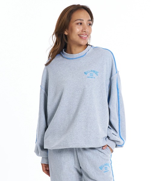 BILLABONG(ビラボン)の「BILLABONG ウィメンズ CONTRAST BIG LOOSE トレーナー 【2026年春夏モデル】/スウェットトレーナー(セットアップ対応可能)(スウェット・レディース・グレー/ブラック・MEDIUM)」の7枚目の写真