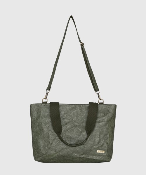 WALLAROO(ワラル)の「ワラル 3wayバッグ ラファワイド_カーキ(エコバッグ/サブバッグ・レディース・カーキ・FREE)」の1枚目の写真