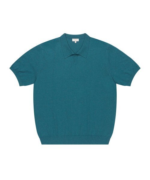 PRODESHIRT(プロデシャツ)の「ヴィンテージソフトリネンオープンカラー ニット(エメラルド)(ニット/セーター・メンズ・その他・M/L/XL)」の1枚目の写真