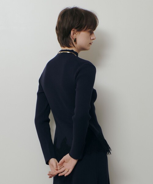 レースドッキングリブプルオーバー（ニット/セーター）｜allureville