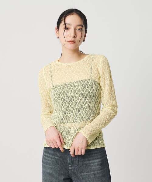 BEAUTY&YOUTH UNITED ARROWS（ビューティーアンドユースユナイテッドアローズ）の「フラワーレース プルオーバー（Tシャツ/カットソー・レディース・ブラック/ホワイト/イエロー/コバルトブルー・FREE）」の5枚目の写真