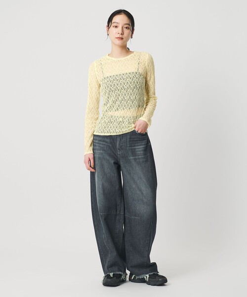 BEAUTY&YOUTH UNITED ARROWS（ビューティーアンドユースユナイテッドアローズ）の「フラワーレース プルオーバー（Tシャツ/カットソー・レディース・ブラック/ホワイト/イエロー/コバルトブルー・FREE）」の6枚目の写真