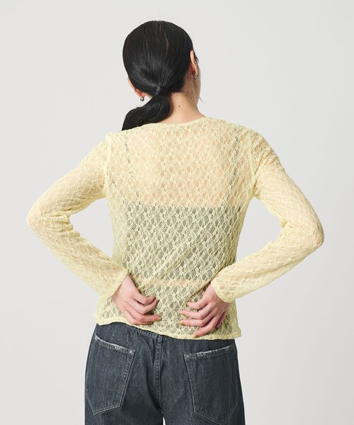 BEAUTY&YOUTH UNITED ARROWS（ビューティーアンドユースユナイテッドアローズ）の「フラワーレース プルオーバー（Tシャツ/カットソー・レディース・ブラック/ホワイト/イエロー/コバルトブルー・FREE）」の7枚目の写真
