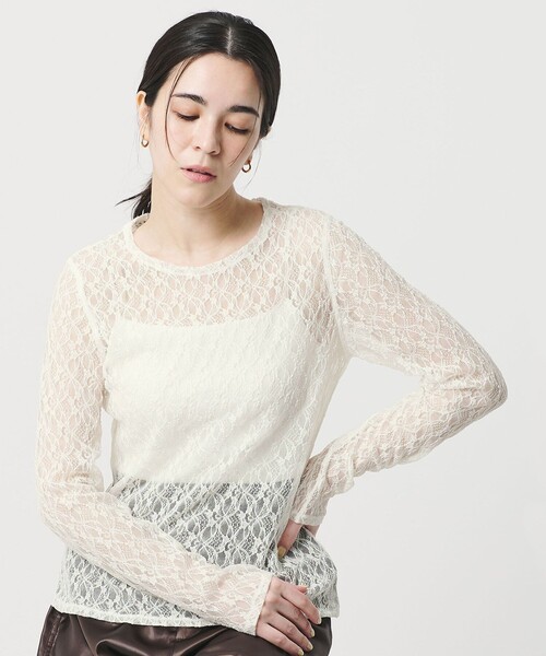 BEAUTY&YOUTH UNITED ARROWS（ビューティーアンドユースユナイテッドアローズ）の「フラワーレース プルオーバー（Tシャツ/カットソー・レディース・ブラック/ホワイト/イエロー/コバルトブルー・FREE）」の8枚目の写真