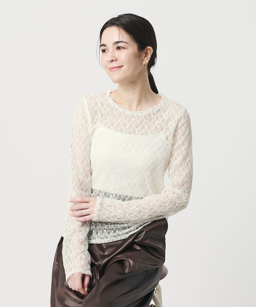 BEAUTY&YOUTH UNITED ARROWS（ビューティーアンドユースユナイテッドアローズ）の「フラワーレース プルオーバー（Tシャツ/カットソー・レディース・ブラック/ホワイト/イエロー/コバルトブルー・FREE）」の9枚目の写真