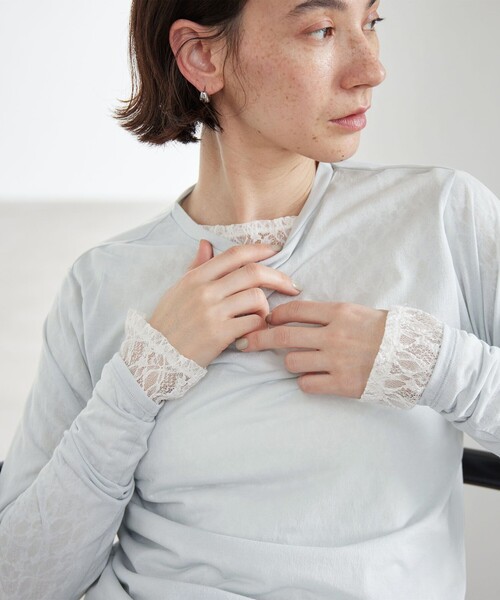 BEAUTY&YOUTH UNITED ARROWS（ビューティーアンドユースユナイテッドアローズ）の「フラワーレース プルオーバー（Tシャツ/カットソー・レディース・ブラック/ホワイト/イエロー/コバルトブルー・FREE）」の13枚目の写真