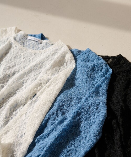 BEAUTY&YOUTH UNITED ARROWS（ビューティーアンドユースユナイテッドアローズ）の「フラワーレース プルオーバー（Tシャツ/カットソー・レディース・ブラック/ホワイト/イエロー/コバルトブルー・FREE）」の22枚目の写真