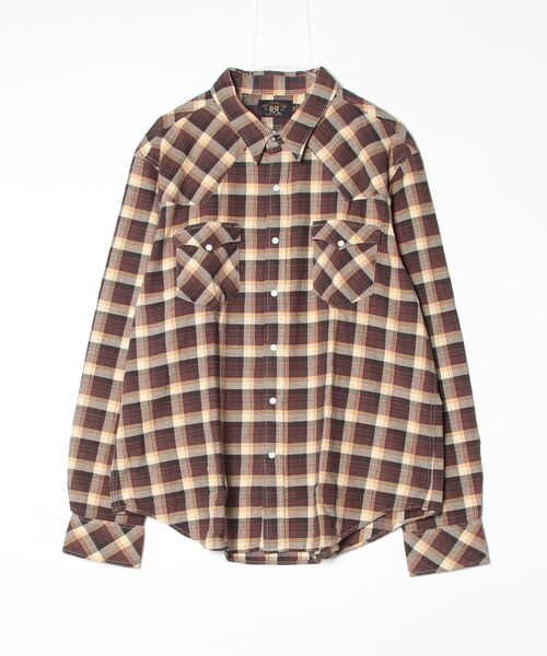 RRL(ダブル アール エル)の「スリム フィット チェック ツイル ウエスタン シャツ(シャツ/ブラウス・メンズ・ブラウン・XXL/XS/XL/S/M/L)」の4枚目の写真