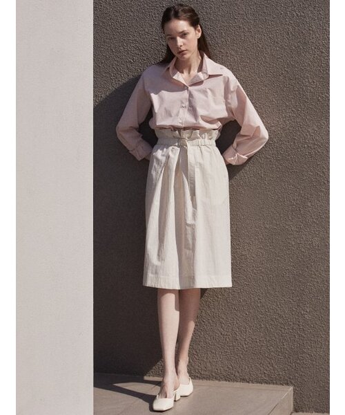 High waist banding skirt (cream)