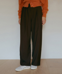 ODER（オディエール）の「ベルトリングツーピンタックスラックス-ブラウン（スラックス）」