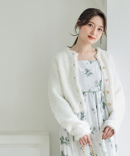 12Twelve Agenda(トゥエルブ アジェンダ)の「フェザータッチクルーネックカーディガン(カーディガン/ボレロ・レディース・ホワイト/グレー・M)」の3枚目の写真