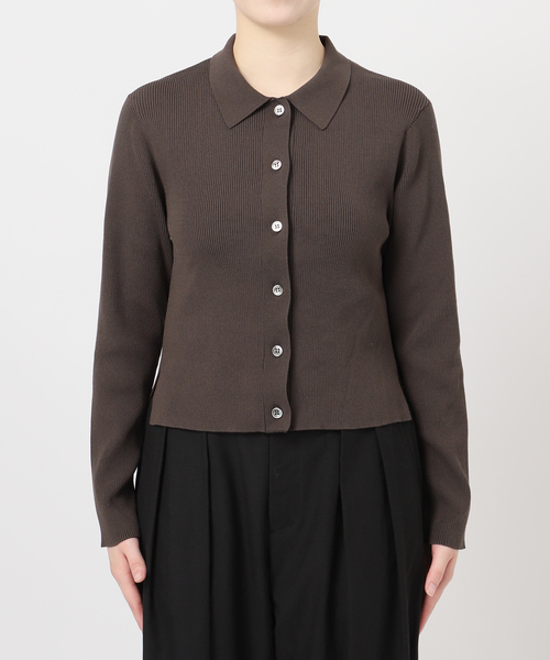 journal standard L'essage（ジャーナルスタンダードレサージュ）の「襟リブカーディガン（カーディガン/ボレロ・レディース・イエロー/ダークブルー/チャコールグレー・FREE）」の13枚目の写真