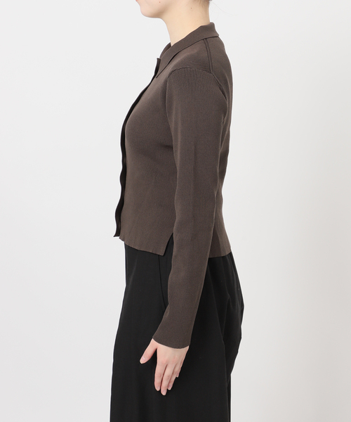 journal standard L'essage（ジャーナルスタンダードレサージュ）の「襟リブカーディガン（カーディガン/ボレロ・レディース・イエロー/ダークブルー/チャコールグレー・FREE）」の14枚目の写真