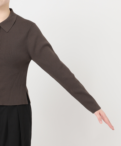 journal standard L'essage（ジャーナルスタンダードレサージュ）の「襟リブカーディガン（カーディガン/ボレロ・レディース・イエロー/ダークブルー/チャコールグレー・FREE）」の17枚目の写真