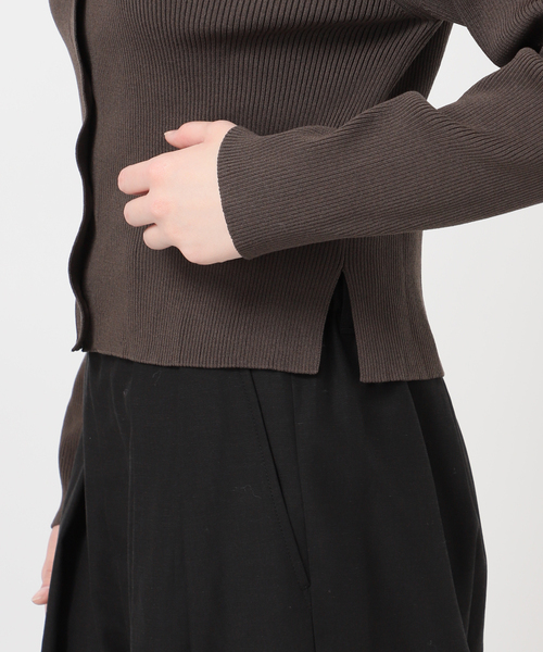 journal standard L'essage（ジャーナルスタンダードレサージュ）の「襟リブカーディガン（カーディガン/ボレロ・レディース・イエロー/ダークブルー/チャコールグレー・FREE）」の18枚目の写真