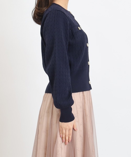 ASTORIA ODIER（アストリアオディール）の「スポンディッシュケーブルカーディガン（カーディガン/ボレロ・レディース・グリーン/アイボリー/ネイビー・MEDIUM）」の17枚目の写真