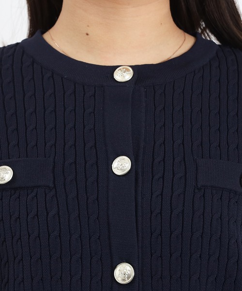 ASTORIA ODIER（アストリアオディール）の「スポンディッシュケーブルカーディガン（カーディガン/ボレロ・レディース・グリーン/アイボリー/ネイビー・MEDIUM）」の19枚目の写真