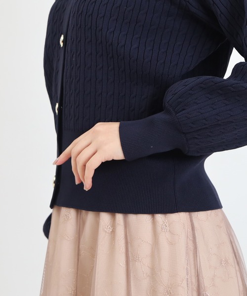 ASTORIA ODIER（アストリアオディール）の「スポンディッシュケーブルカーディガン（カーディガン/ボレロ・レディース・グリーン/アイボリー/ネイビー・MEDIUM）」の20枚目の写真