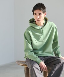 モックネック」に該当するメンズのパーカー（グリーン・カーキ/緑色系