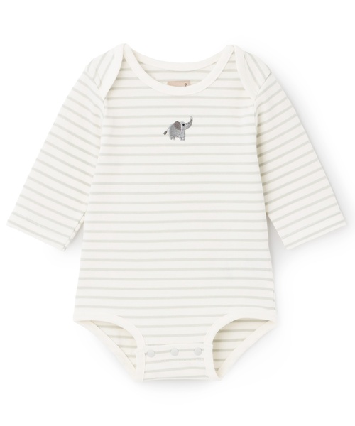 petit main(プティマイン)の「【GOODPRICE】長袖ロンパース(ロンパース・キッズ・ライトグレー/オフホワイト/ライトグリーン/ピンク/ライトベージュ/クリーム・70cm/80cm)」の6枚目の写真