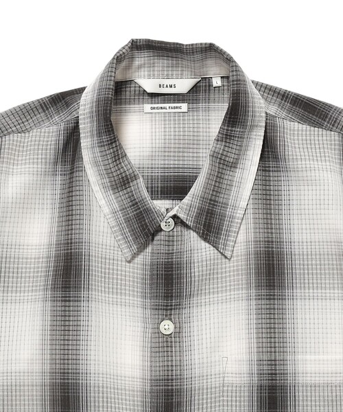 BEAMS（ビームス）の「オンブレチェック ミニレギュラーカラーシャツ【リラックスフィット】（シャツ/ブラウス・メンズ・ブラック/ホワイト・S/M/L/XL）」の4枚目の写真