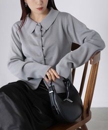 Riberry | フロントギャザーポロニット(ニット/セーター)