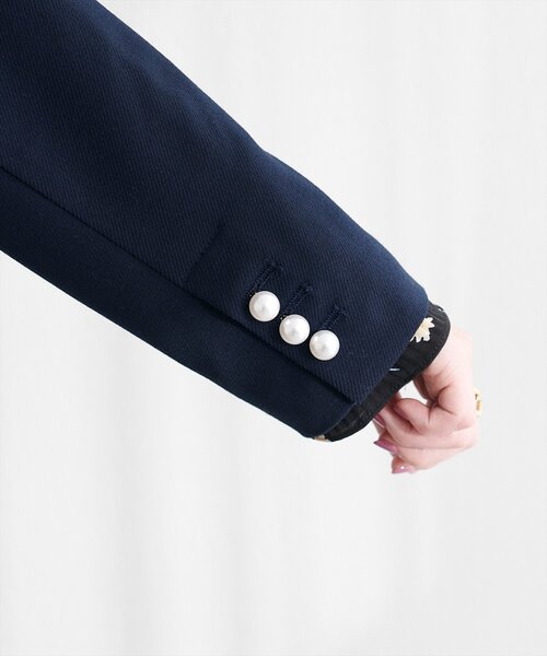 natural couture osonoパール釦テーラードジャケット ネイビー osono 