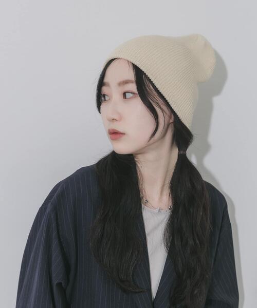 SMELLY（スメリー）の「コットンリブビーニー（ニットキャップ/ビーニー・レディース・ピンク/ブラック/アイボリー/グレー・-）」の7枚目の写真