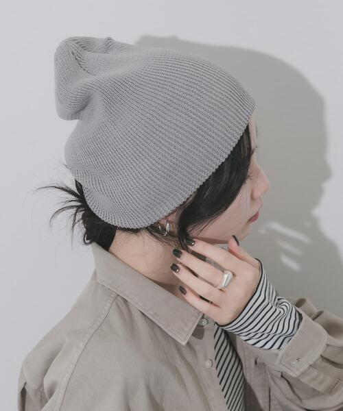 SMELLY（スメリー）の「コットンリブビーニー（ニットキャップ/ビーニー・レディース・ピンク/ブラック/アイボリー/グレー・-）」の8枚目の写真