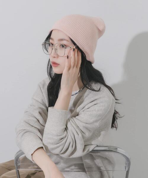 SMELLY（スメリー）の「コットンリブビーニー（ニットキャップ/ビーニー・レディース・ピンク/ブラック/アイボリー/グレー・-）」の6枚目の写真