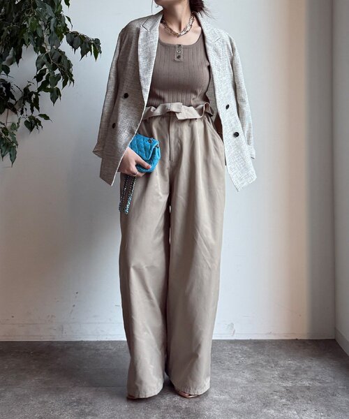 DouDou（ドゥドゥ）の「シアーツイードダブルジャケット（テーラードジャケット・レディース・オフホワイト/ブラック・FREE）」の3枚目の写真