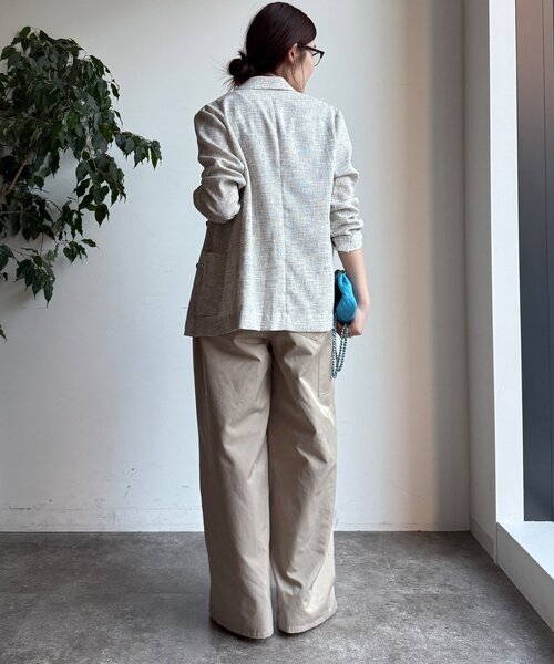 DouDou（ドゥドゥ）の「シアーツイードダブルジャケット（テーラードジャケット・レディース・オフホワイト/ブラック・FREE）」の7枚目の写真