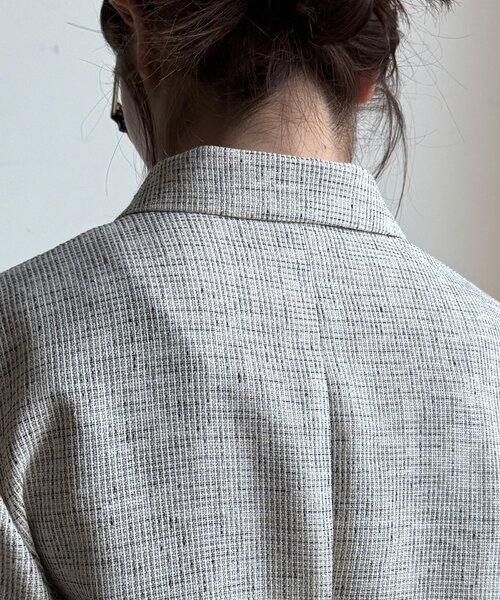 DouDou（ドゥドゥ）の「シアーツイードダブルジャケット（テーラードジャケット・レディース・オフホワイト/ブラック・FREE）」の15枚目の写真