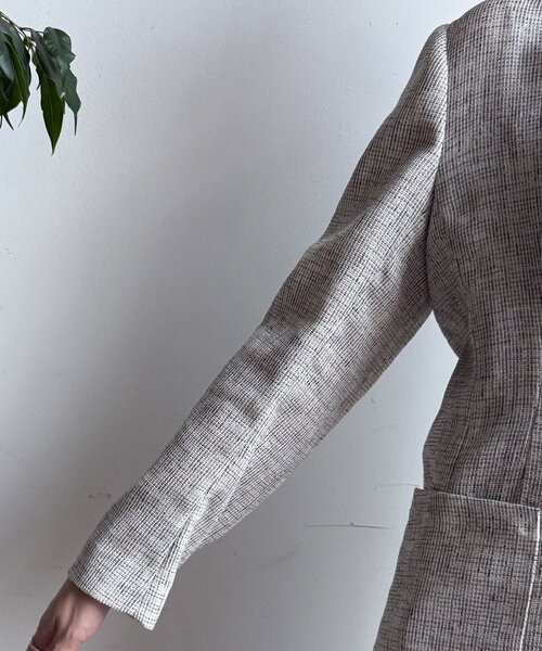 DouDou（ドゥドゥ）の「シアーツイードダブルジャケット（テーラードジャケット・レディース・オフホワイト/ブラック・FREE）」の17枚目の写真