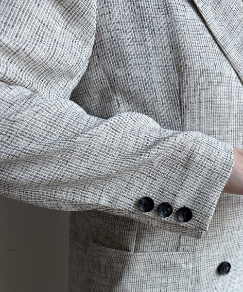 DouDou（ドゥドゥ）の「シアーツイードダブルジャケット（テーラードジャケット・レディース・オフホワイト/ブラック・FREE）」の18枚目の写真