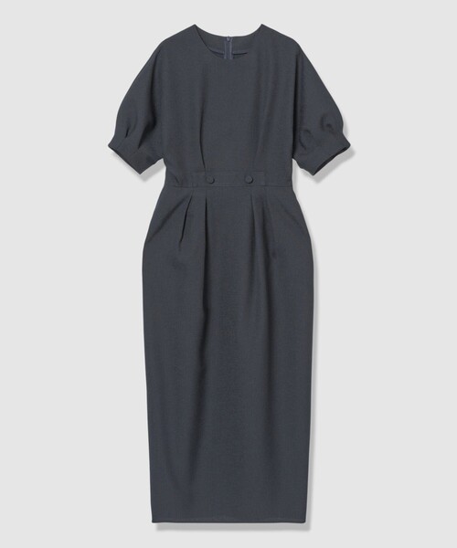 allureville（アルアバイル）の「リネンライクタッキングワンピース（ワンピース・レディース・ネイビー/グリーン・2/1）」の2枚目の写真