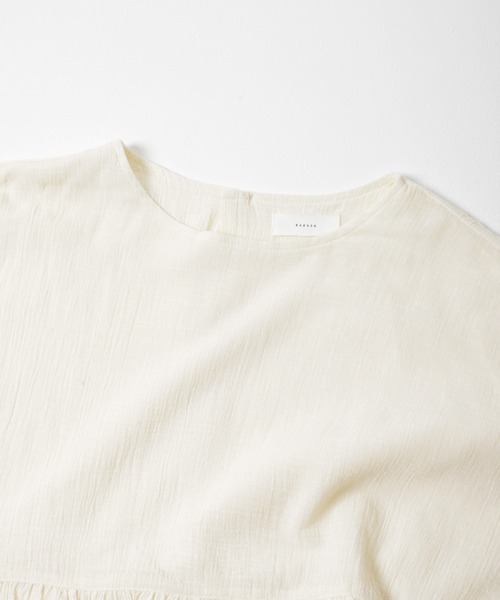 かぐれ（カグレ）の「コットンクレープギャザーブラウス（Tシャツ/カットソー・レディース・ブラック/アイボリー・FREE）」の19枚目の写真