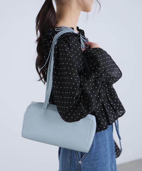 FREE'S MART（フリーズマート）の「◆リボンショルダーバッグ（ショルダーバッグ・レディース・ブラック/ブルー・ﾌﾘ-）」の5枚目の写真