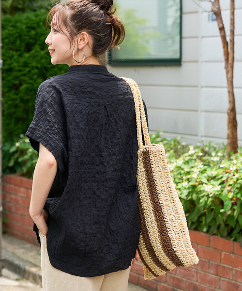 FREAK'S STORE(フリークスストア)の「限定展開 ナチュラル ポコポコ フレンチ スリーブ ブラウス(シャツ/ブラウス・レディース・オフホワイト/ブルー/ブラック/ライトグレー/ブラウン/レッド・フリ-)」の19枚目の写真