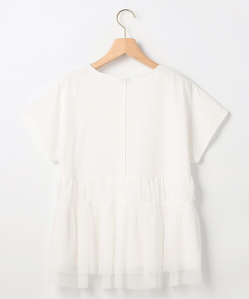 組曲 S(クミキョク チイサイサイズ)の「GIZAコットンチュールコンビ カットソー(Tシャツ/カットソー・レディース・ネイビー系2/ネイビー系/アイボリー系・S2)」の5枚目の写真