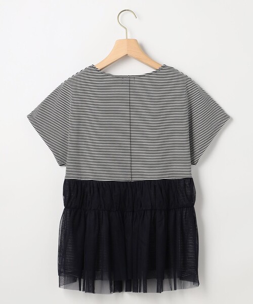 組曲 S(クミキョク チイサイサイズ)の「GIZAコットンチュールコンビ カットソー(Tシャツ/カットソー・レディース・ネイビー系2/ネイビー系/アイボリー系・S2)」の7枚目の写真